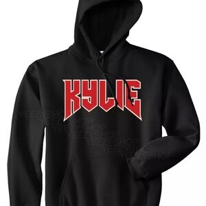 Kylie Black Hoodie with Red Graphic